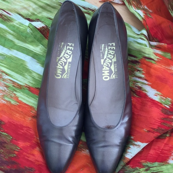 Salvatore Ferragamo Shoes - Ferragamo 2” heels silvery gold color 8 AA